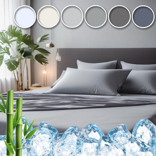 Cooling Bedsheet Set - King Size, 75% Viscose Derived from Bamboo, 25% Modal, Gray - Cool & Moisture Wicking for Hot Sleepers - Ultra Soft for Restful Sleep & Luxurious Feel